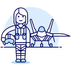 Air Force Pilot 4 Illustration from UX Duotone Set