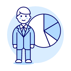 Businessman Pie Chart 1 Illustration from UX Duotone Set