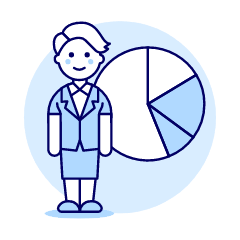 Businessman Pie Chart 4 Illustration from UX Duotone Set