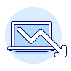 Decreasing Laptop Illustration from UX Duotone Set