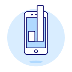 Mobile Phone Chart Illustration from UX Duotone Set