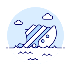 Sinking Ship Illustration from UX Duotone Set