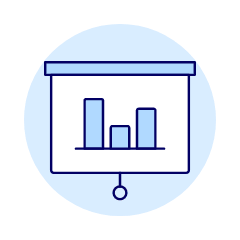 Projector Bar Graph Illustration from UX Duotone Set