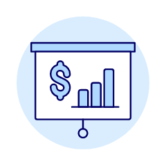 Projector Money Graph Illustration from UX Duotone Set