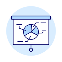 Projector Pie Chart Illustration from UX Duotone Set