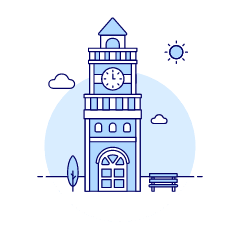 Clock Tower Illustration from UX Duotone Set