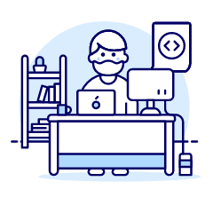 Coding Workstation 1 Illustration from UX Duotone Set