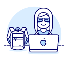 Hacker Backpack 4 Illustration from UX Duotone Set