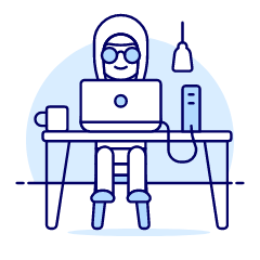 Hacker Working 2 1 Illustration from UX Duotone Set
