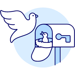 Mailbox Birds Illustration from UX Duotone Set