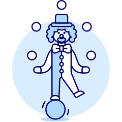 Clown Show Illustration from UX Duotone Set