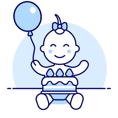 Baby Cake Birthday 1 Illustration from UX Duotone Set