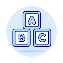 Learning Toy Alphabet Illustration from UX Duotone Set