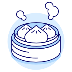 Steam Dumpling Illustration from UX Duotone Set