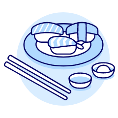 Sushi Plate Illustration from UX Duotone Set