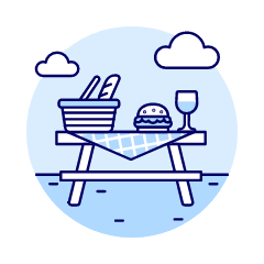 Burger Picnic Illustration from UX Duotone Set