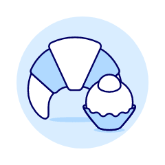 Muffin And Croissant Illustration from UX Duotone Set