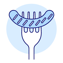 Sausage Fork Illustration from UX Duotone Set