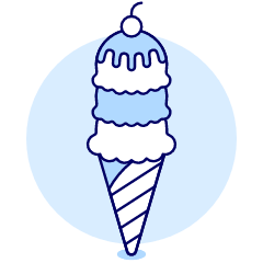 Triple Scoop Cone Illustration from UX Duotone Set