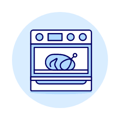 Chicken In Oven Illustration from UX Duotone Set