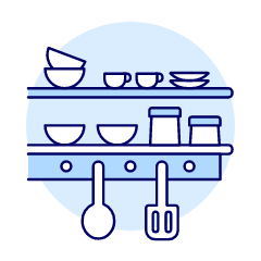 Cookware Shelf Illustration from UX Duotone Set
