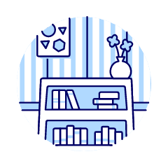 Book Shelf Background Illustration from UX Duotone Set