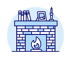 Brick Fireplace Illustration from UX Duotone Set