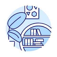 Round Bookshelf Illustration from UX Duotone Set