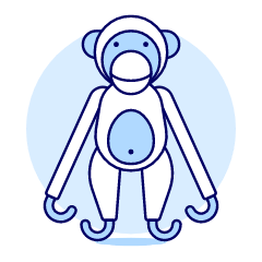 Wooden Monkey Doll Illustration from UX Duotone Set
