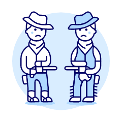 Cowboy Duel Illustration from UX Duotone Set
