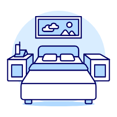 Double Bed Room Illustration from UX Duotone Set