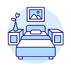 Single Bed Room Illustration from UX Duotone Set