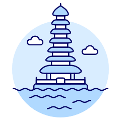 Bali Pagoda Illustration from UX Duotone Set