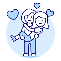 Lesbians Couple Lifting 1 Illustration from UX Duotone Set