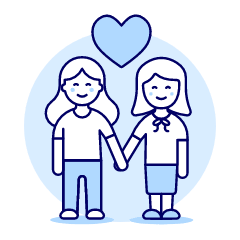 Lesbians Holding Hand 1 Illustration from UX Duotone Set