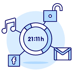 App Usage Time Illustration from UX Duotone Set