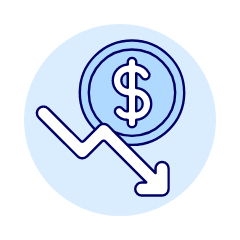 Dollar Decreasing Illustration from UX Duotone Set