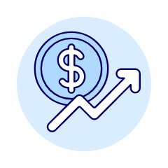 Dollar Increasing Illustration from UX Duotone Set