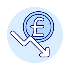Pound Decreasing Illustration from UX Duotone Set