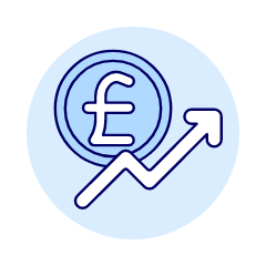 Pound Increasing Illustration from UX Duotone Set
