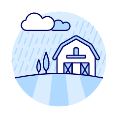 Raining Barn Field Illustration from UX Duotone Set