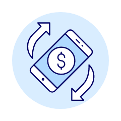 Digital Refund Illustration from UX Duotone Set