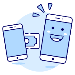 Phone Smiley Illustration from UX Duotone Set