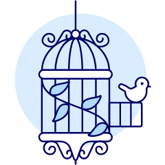 Bird Cage Illustration from UX Duotone Set