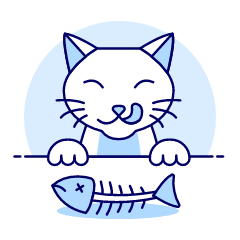 Cat Eating Illustration from UX Duotone Set