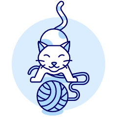 Cat Playing Wool Illustration from UX Duotone Set