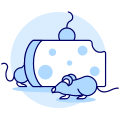 Mouse Eating Cheese Illustration from UX Duotone Set