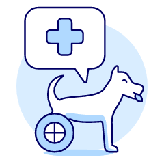 Wheelchair Dog Illustration from UX Duotone Set
