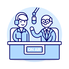 Podcast Inreview 1 Illustration from UX Duotone Set