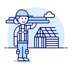 Wood House Builder 4 Illustration from UX Duotone Set
